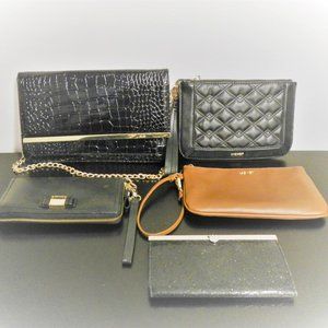 LOT of 2 clutches (Misc) , 2 wristlets (Nine West), 1 Wallet (Cole Haan) Women's